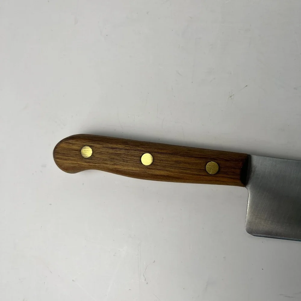 Chicago Cutlery 42S Chef Knife 8 Inch Brown‎ Walnut Wood Handle Vintage